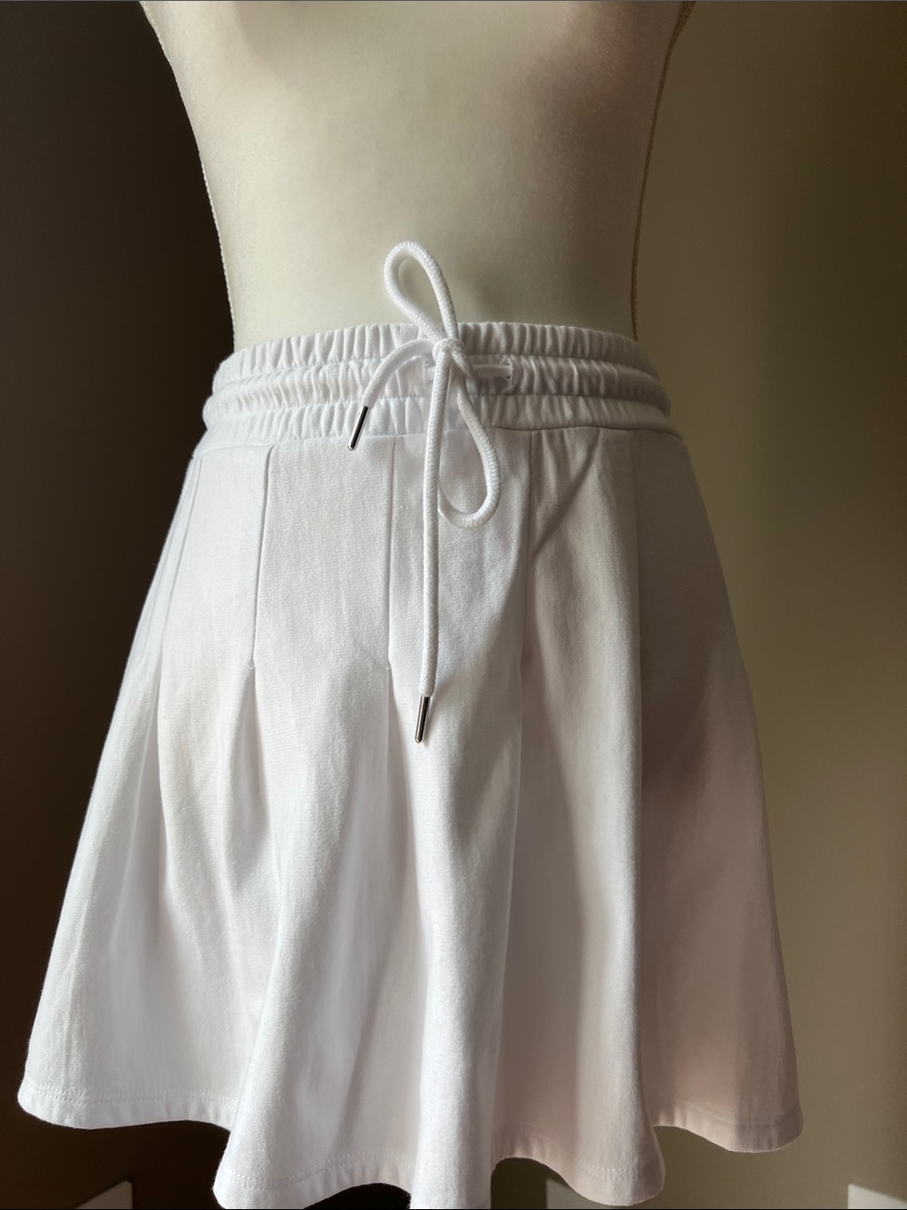 Women's White Drawstring Skirt